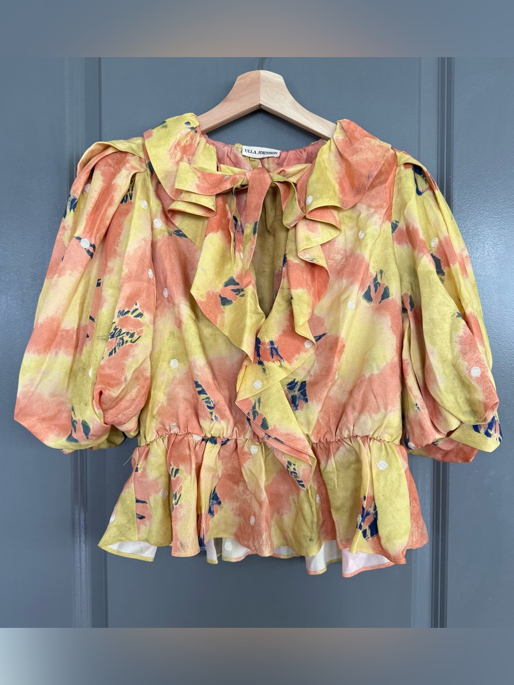 Ulla Johnson Silk Citrine Isolda Top Size 6